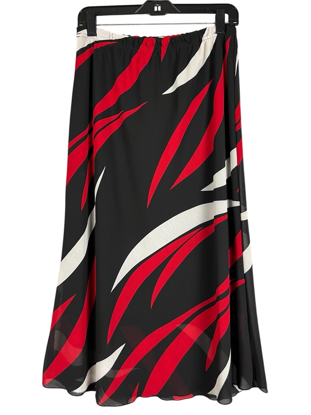 Vintage Bold Design Maxi Skirt Red Black & White Size L